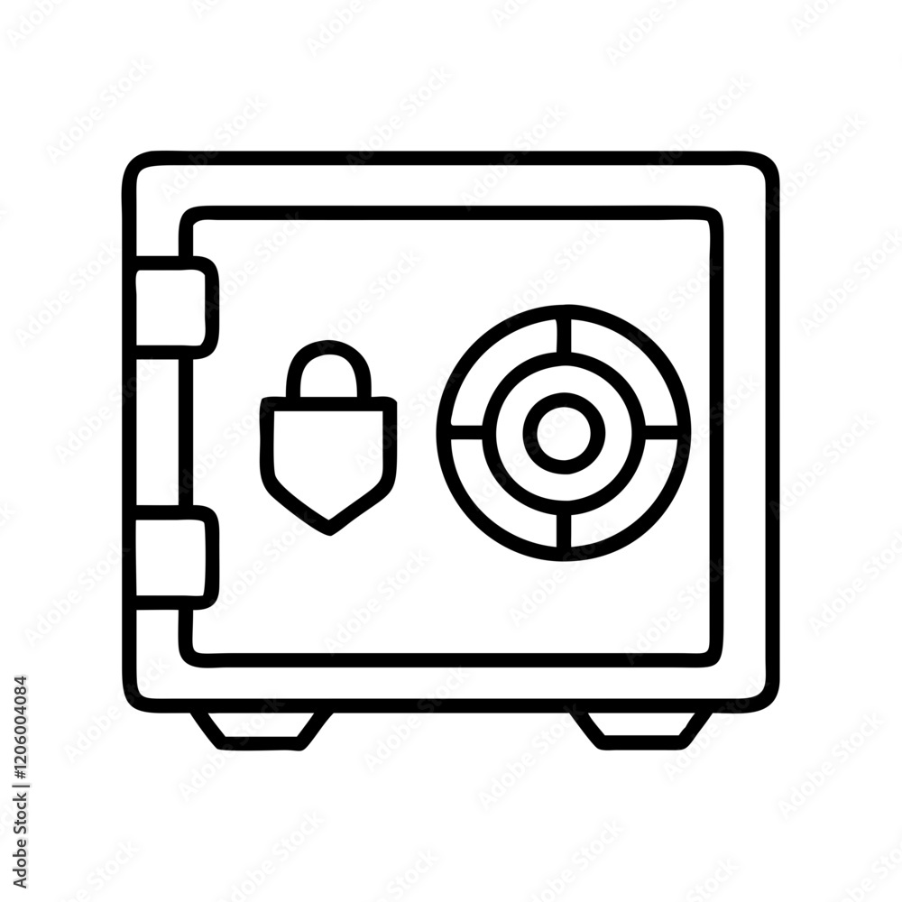 safe icon, safe line art - simple line art of safe, perfect for safe logos and icons safe icon, safe line art - simple line art of safe, perfect for safe logos and icons