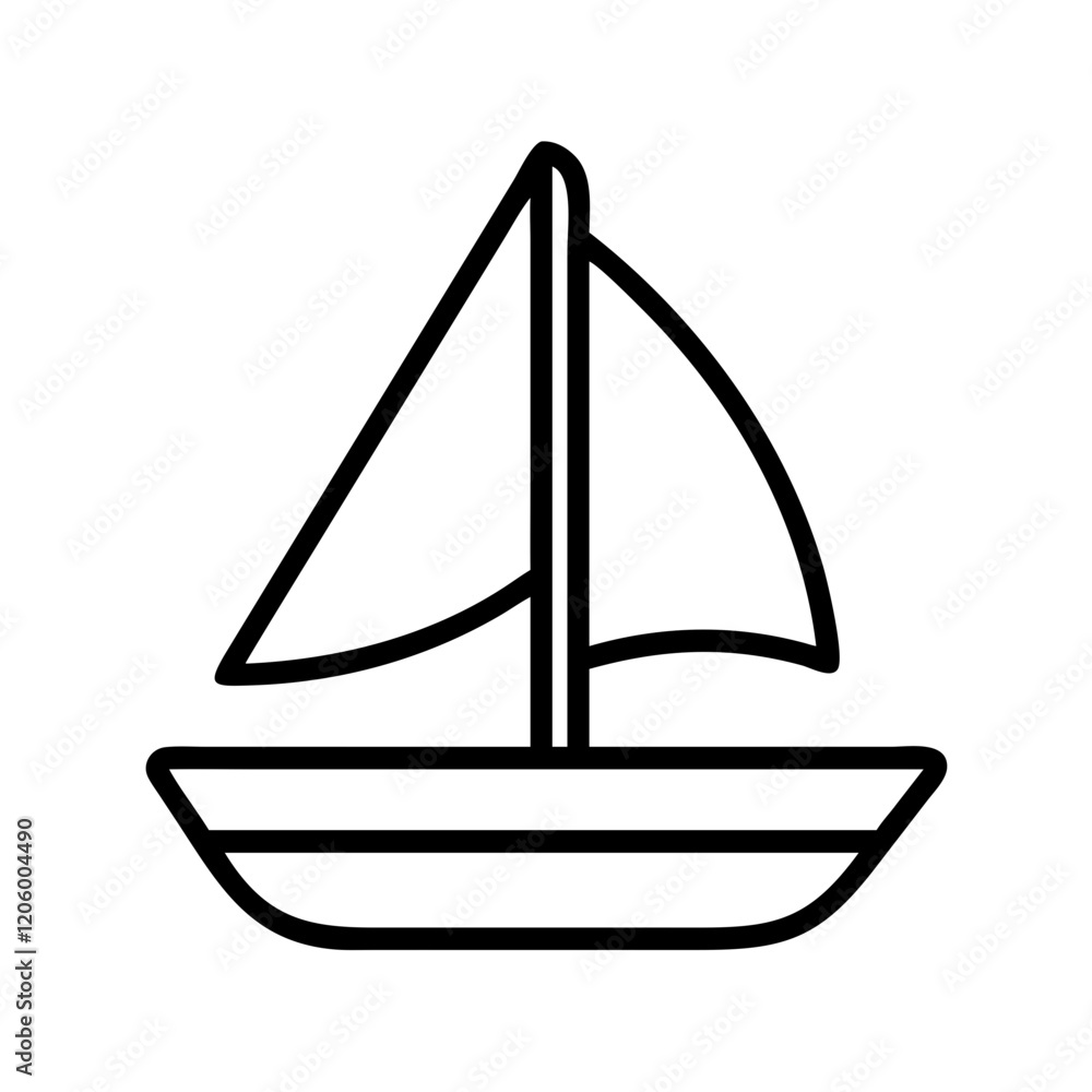 sailboat icon, sailboat line art - simple line art of sailboat, perfect for sailboat logos and icons sailboat icon, sailboat line art - simple line art of sailboat, perfect for sailboat logos and icons