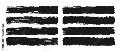 Set of paint brush stroke and abstract grunge banner for graphic background decoration. Collection of vector paint brush strokes. Vector illustration.