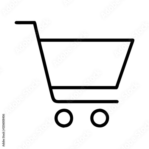 shopping cart icon, shopping cart line art - simple line art of shopping cart, perfect for shopping cart logos and icons