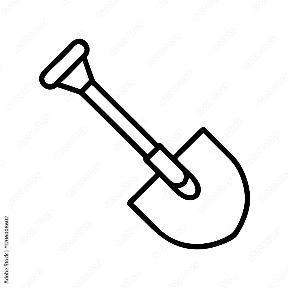 shovel icon, shovel line art - simple line art of shovel, perfect for shovel logos and icons shovel icon, shovel line art - simple line art of shovel, perfect for shovel logos and icons