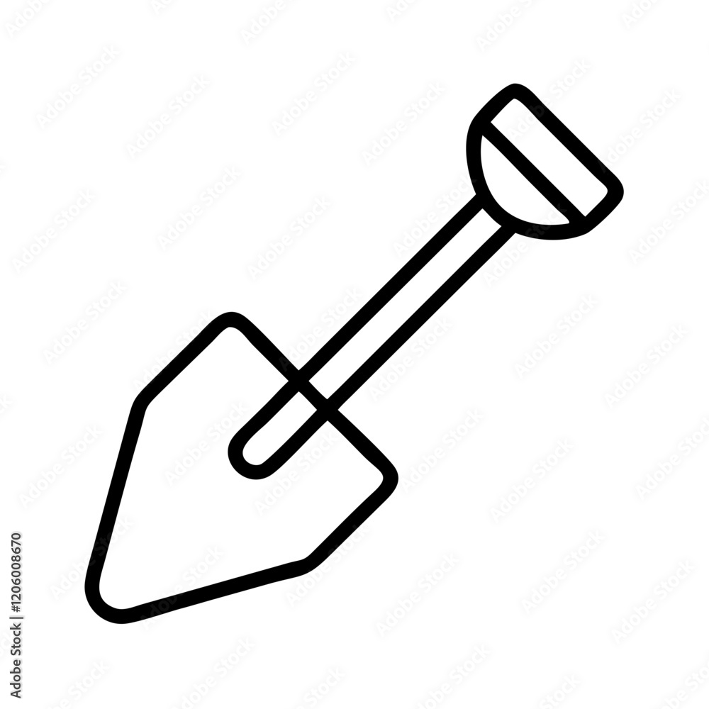 shovel icon, shovel line art - simple line art of shovel, perfect for shovel logos and icons shovel icon, shovel line art - simple line art of shovel, perfect for shovel logos and icons