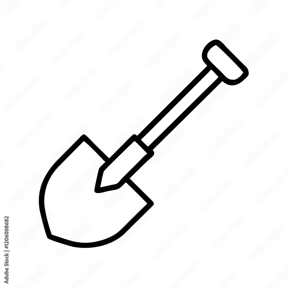 shovel icon, shovel line art - simple line art of shovel, perfect for shovel logos and icons shovel icon, shovel line art - simple line art of shovel, perfect for shovel logos and icons