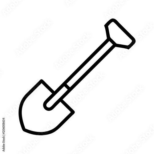 shovel icon, shovel line art - simple line art of shovel, perfect for shovel logos and icons