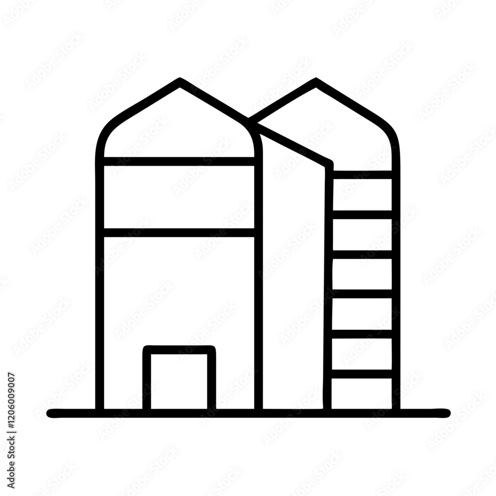 silo icon, silo line art - simple line art of silo, perfect for silo logos and icons silo icon, silo line art - simple line art of silo, perfect for silo logos and icons