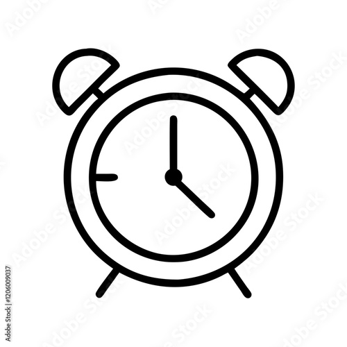 simple alarm clock icon, simple alarm clock line art - simple line art of simple alarm clock, perfect for simple alarm clock logos and icons