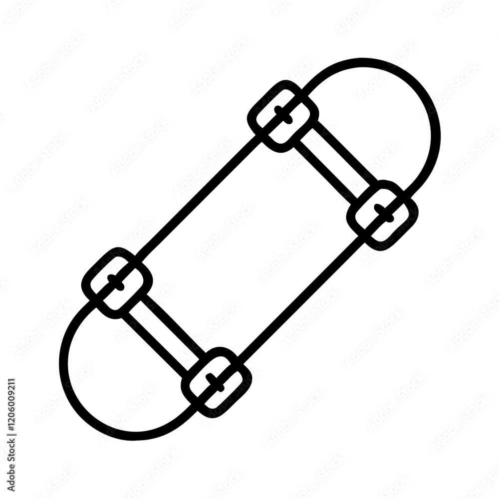 skateboard icon, skateboard line art - simple line art of skateboard, perfect for skateboard logos and icons