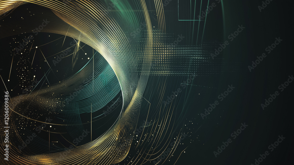 Abstract black background with Colorful circle lines. Digital future technology . Abstract business connection of lines from nodes innovation of communication in the network. Abstract black background with Colorful circle lines. Digital future technology . Abstract business connection of lines from nodes innovation of communication in the network.
