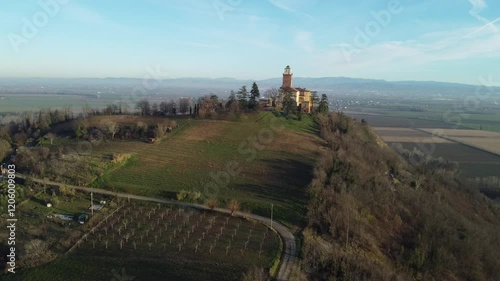 Montecastello dal drone -  Alessandria - Piemonte - Italia photo