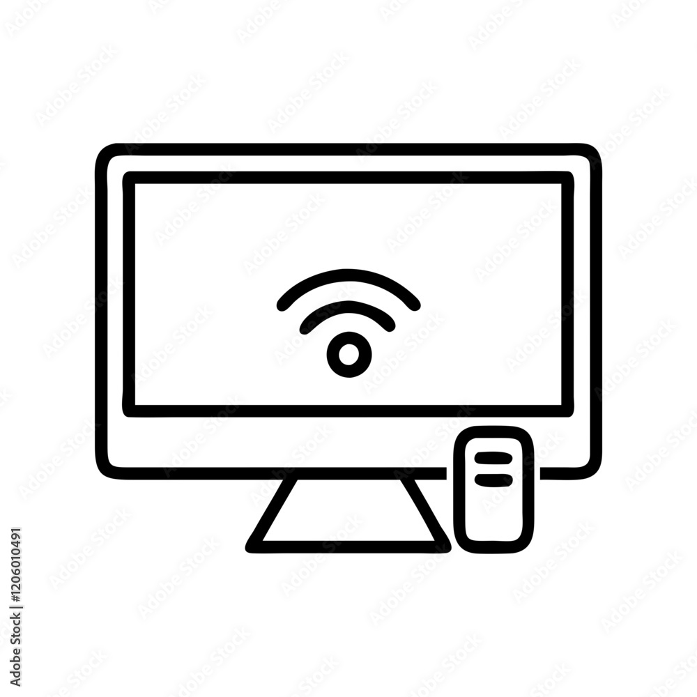 smart tv icon, smart tv line art - simple line art of smart tv, perfect for smart tv logos and icons smart tv icon, smart tv line art - simple line art of smart tv, perfect for smart tv logos and icons