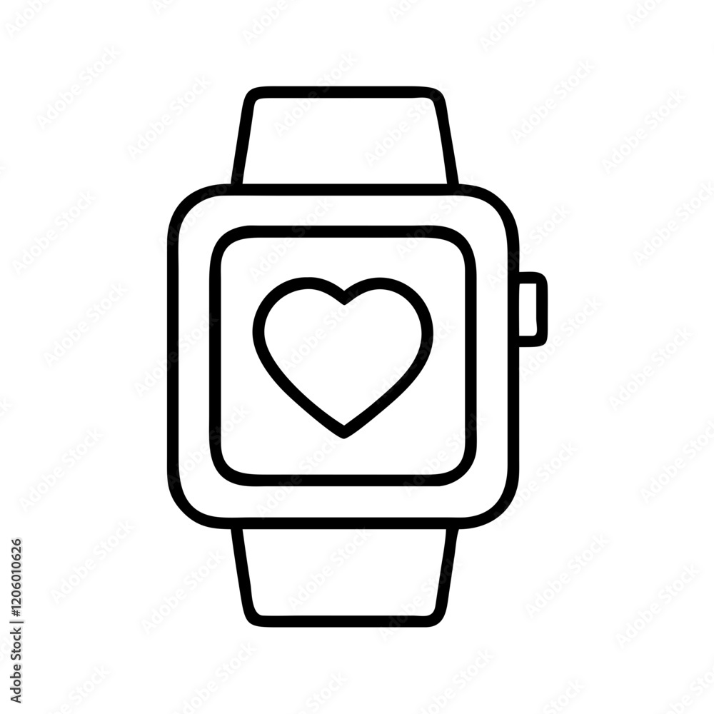 smartwatch icon, smartwatch line art - simple line art of smartwatch, perfect for smartwatch logos and icons smartwatch icon, smartwatch line art - simple line art of smartwatch, perfect for smartwatch logos and icons