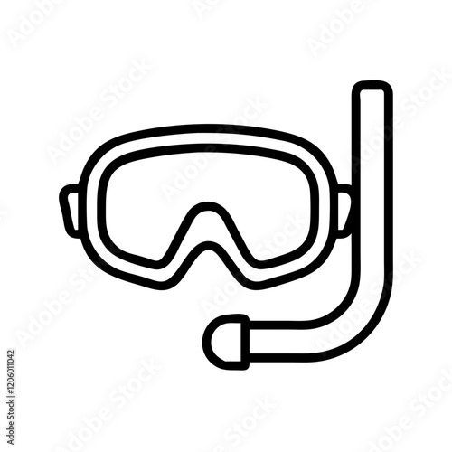 snorkel mask icon, snorkel mask line art - simple line art of snorkel mask, perfect for snorkel mask logos and icons