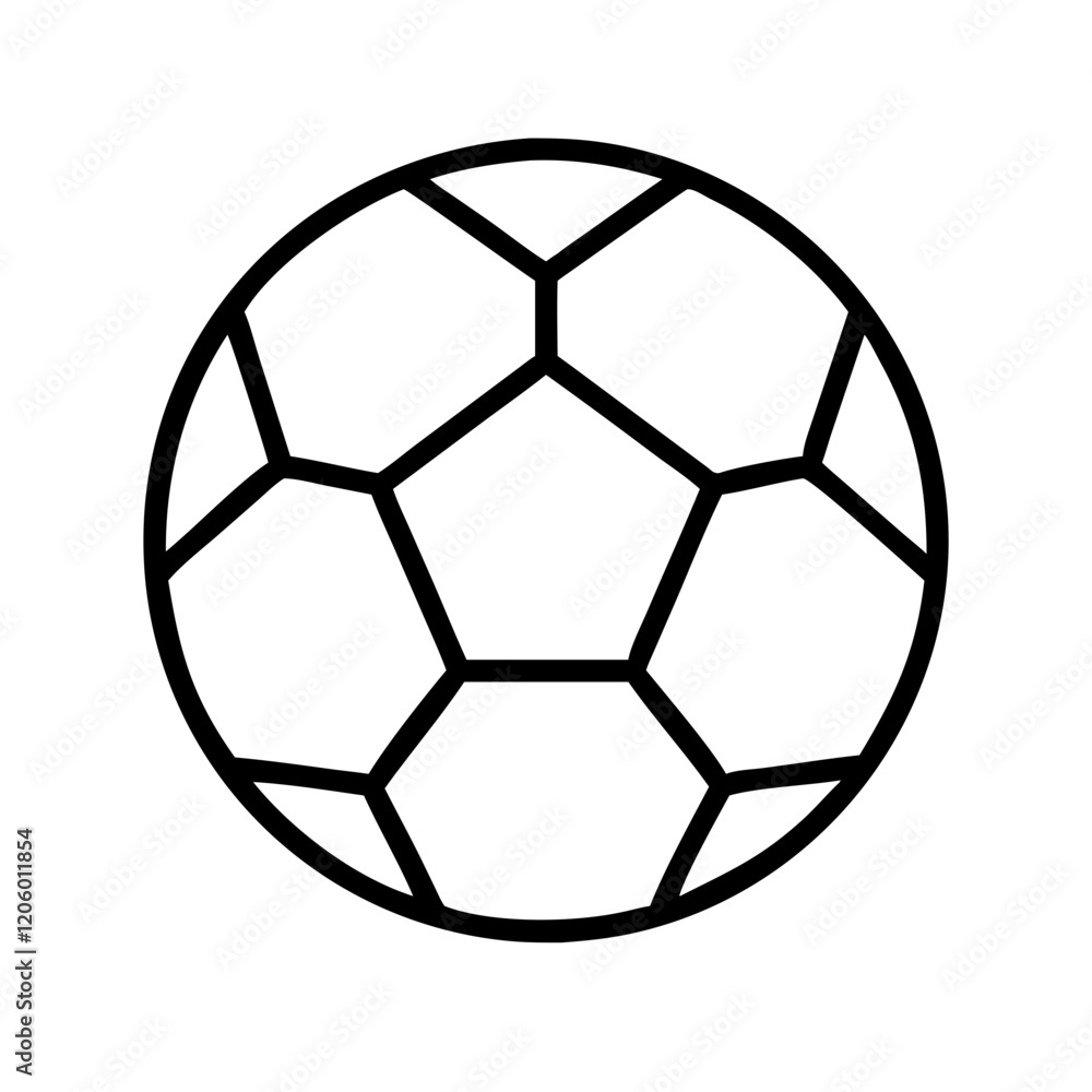 Fototapeta premium soccer ball icon, soccer ball line art - simple line art of soccer ball, perfect for soccer ball logos and icons