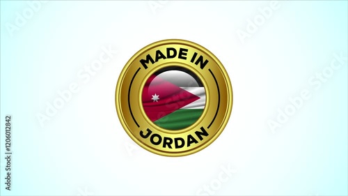 Made in Jordan, golden badge animation