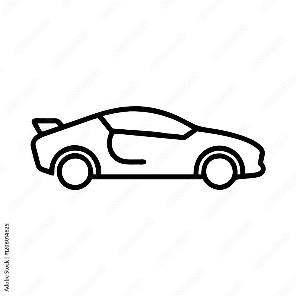 sports car icon, sports car line art - simple line art of sports car, perfect for sports car logos and icons sports car icon, sports car line art - simple line art of sports car, perfect for sports car logos and icons
