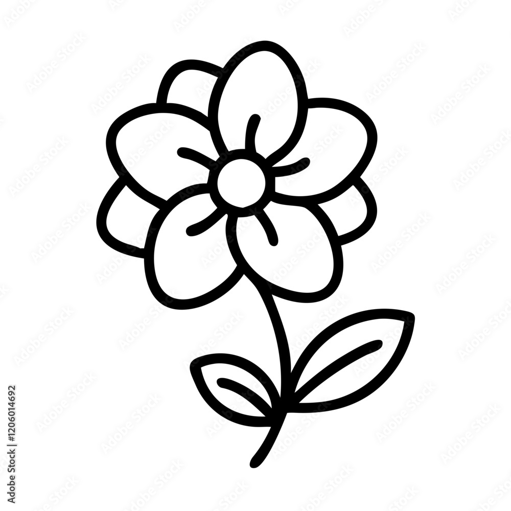 Fototapeta premium spring flower icon, spring flower line art - simple line art of spring flower, perfect for spring flower logos and icons