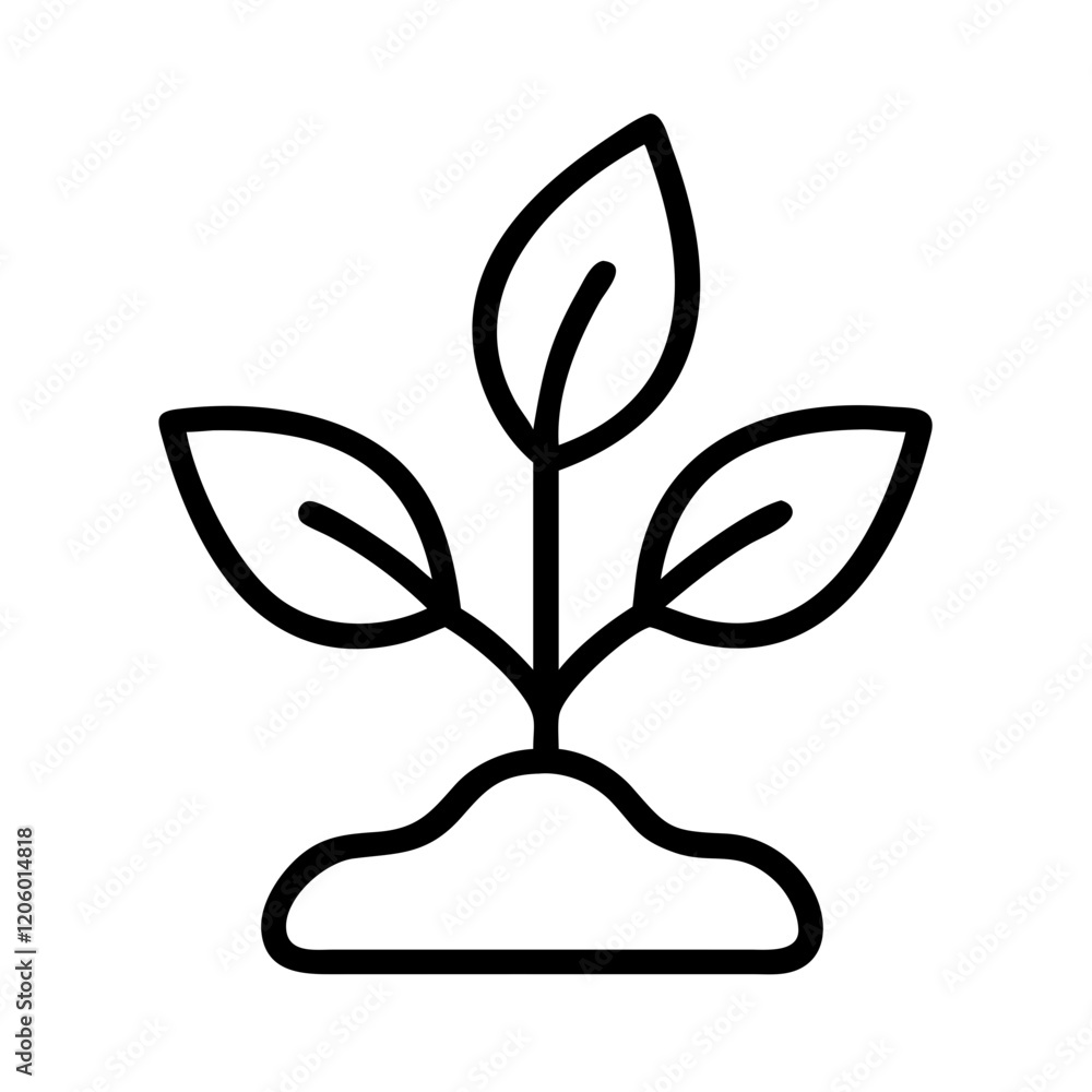 sprout icon, sprout line art - simple line art of sprout, perfect for sprout logos and icons sprout icon, sprout line art - simple line art of sprout, perfect for sprout logos and icons