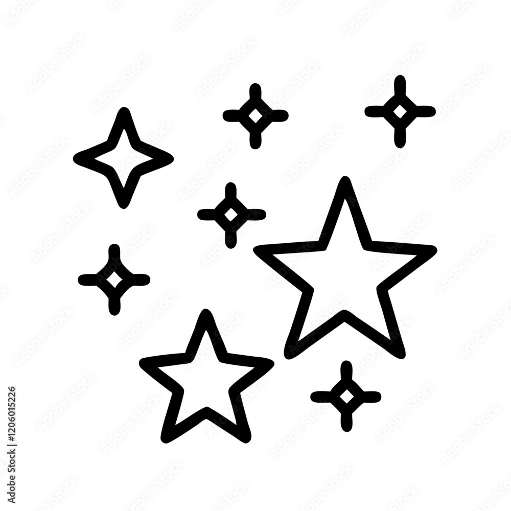 star cluster icon, star cluster line art - simple line art of star cluster, perfect for star cluster logos and icons star cluster icon, star cluster line art - simple line art of star cluster, perfect for star cluster logos and icons
