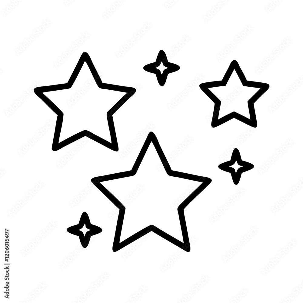 stars icon, stars line art - simple line art of stars, perfect for stars logos and icons stars icon, stars line art - simple line art of stars, perfect for stars logos and icons