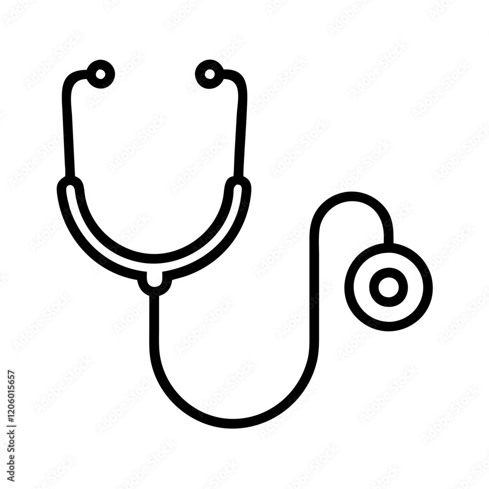 stethoscope icon, stethoscope line art - simple line art of stethoscope, perfect for stethoscope logos and icons stethoscope icon, stethoscope line art - simple line art of stethoscope, perfect for stethoscope logos and icons