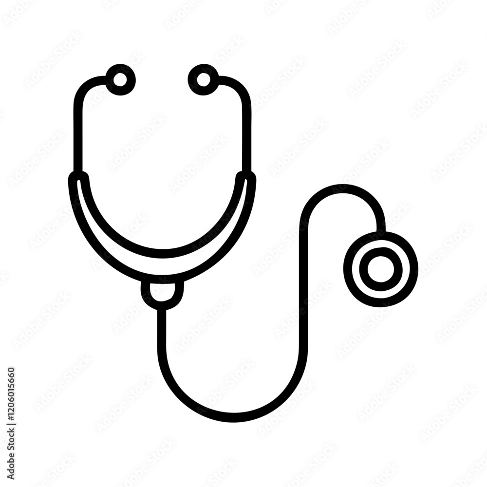 stethoscope icon, stethoscope line art - simple line art of stethoscope, perfect for stethoscope logos and icons stethoscope icon, stethoscope line art - simple line art of stethoscope, perfect for stethoscope logos and icons