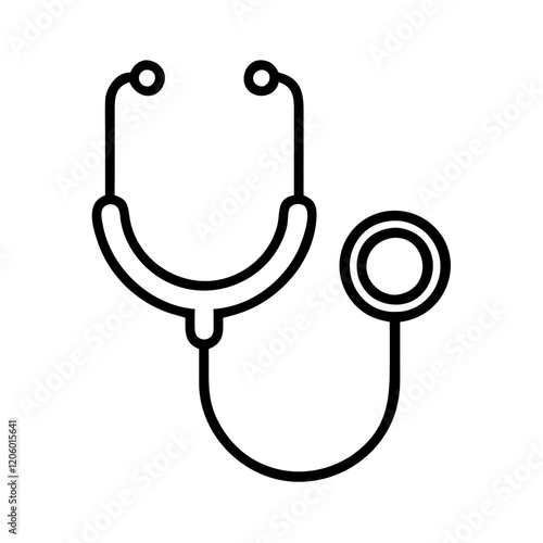 stethoscope icon, stethoscope line art - simple line art of stethoscope, perfect for stethoscope logos and icons