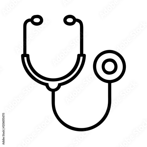 stethoscope icon, stethoscope line art - simple line art of stethoscope, perfect for stethoscope logos and icons