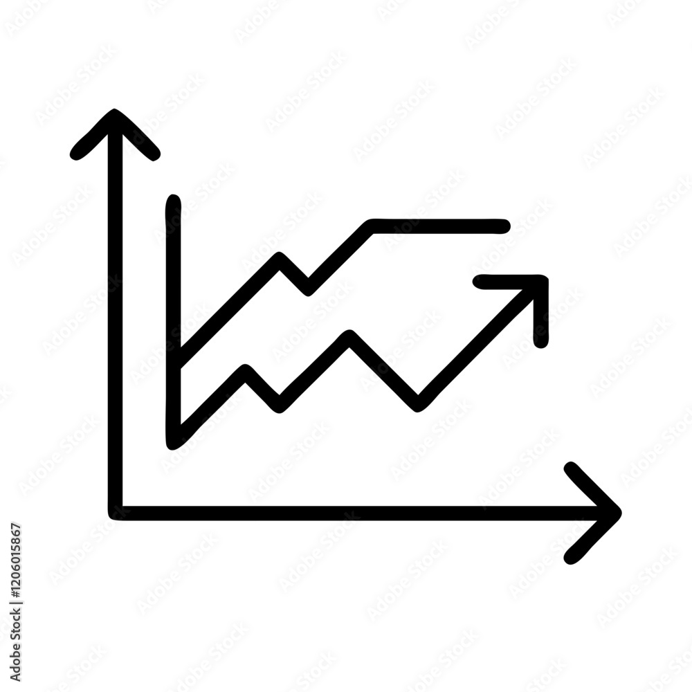 stock chart icon, stock chart line art - simple line art of stock chart, perfect for stock chart logos and icons stock chart icon, stock chart line art - simple line art of stock chart, perfect for stock chart logos and icons