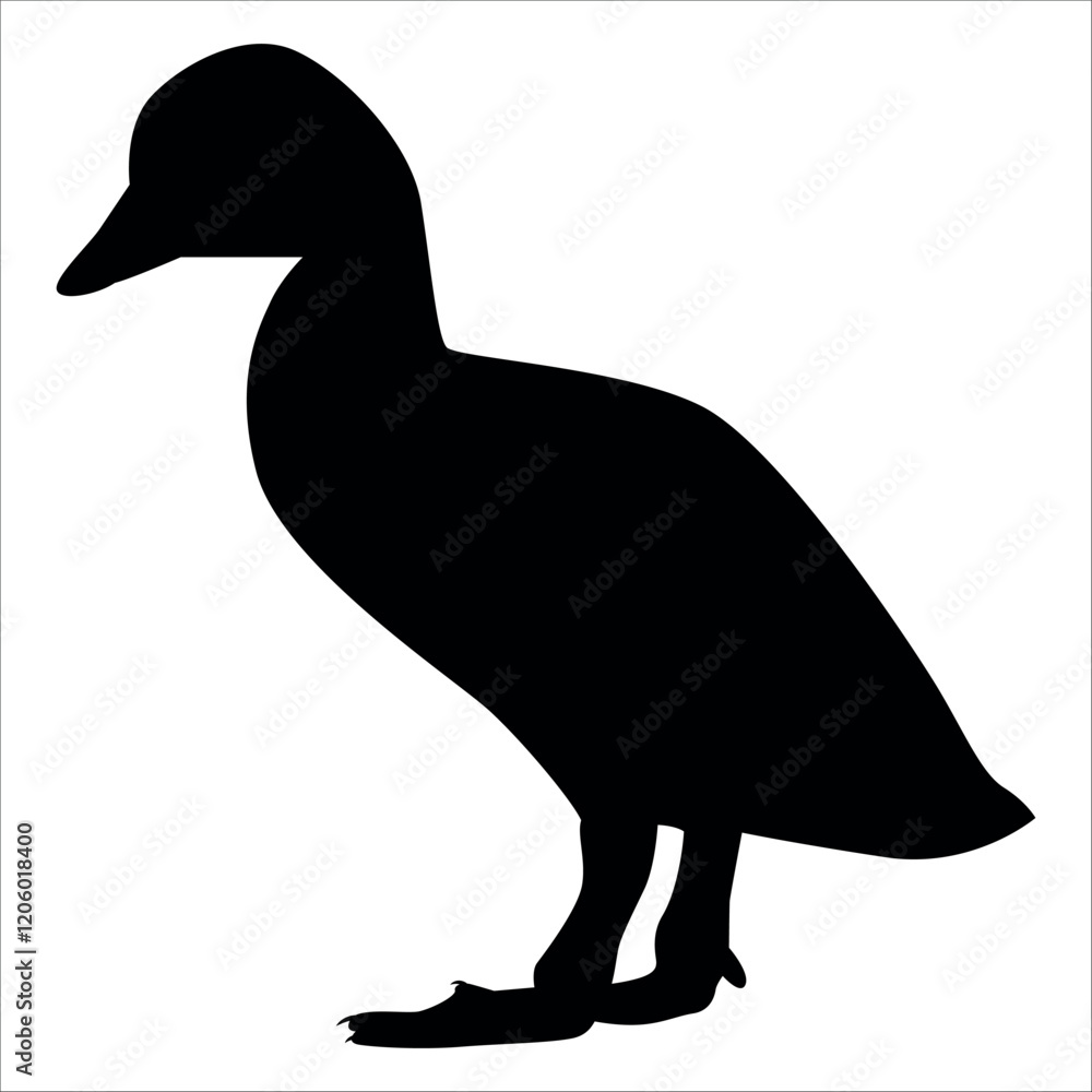 Fototapeta premium Farm Animal Duck Silhouette Vector Illustration