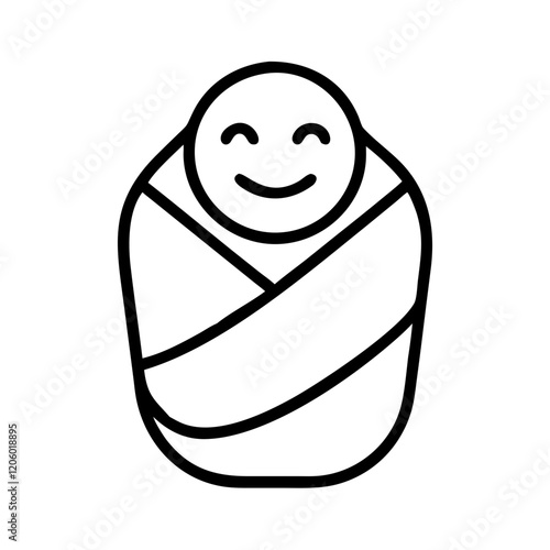 swaddle blanket icon, swaddle blanket line art - simple line art of swaddle blanket, perfect for swaddle blanket logos and icons