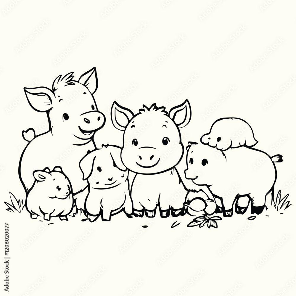 Farm Animal Line Art Drawings Simple and Detailed Sketches of Livestock and Barnyard Animals for Art and Design Farm Animal Line Art Drawings Simple and Detailed Sketches of Livestock and Barnyard Animals for Art and Design