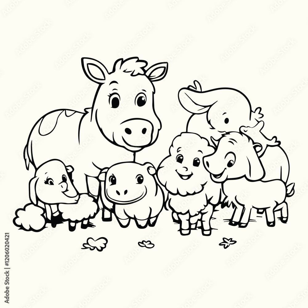 Farm Animal Line Art Drawings Detailed Sketches of Farm Animals for Nature Art and Design Farm Animal Line Art Drawings Detailed Sketches of Farm Animals for Nature Art and Design