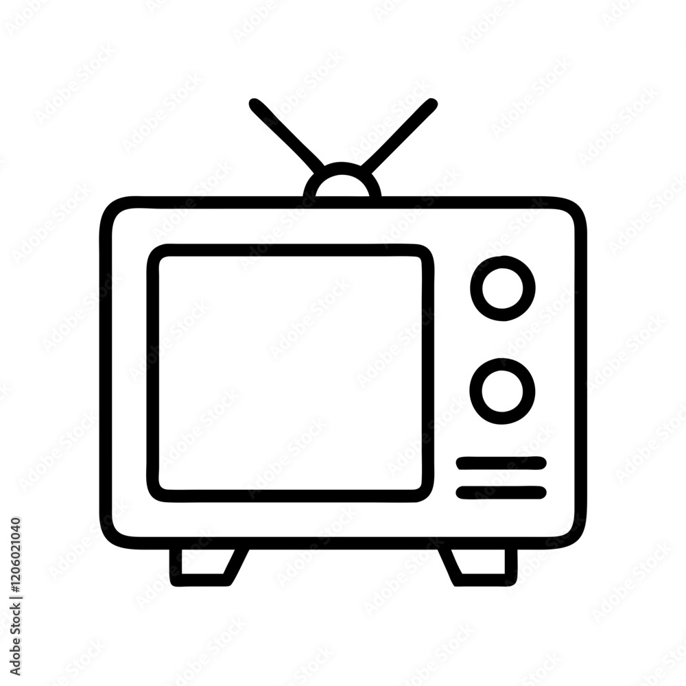 television icon, television line art - simple line art of television, perfect for television logos and icons television icon, television line art - simple line art of television, perfect for television logos and icons