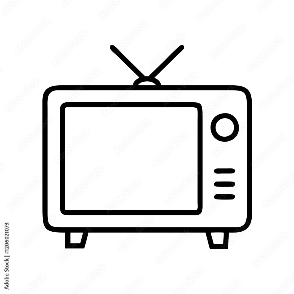 television icon, television line art - simple line art of television, perfect for television logos and icons television icon, television line art - simple line art of television, perfect for television logos and icons