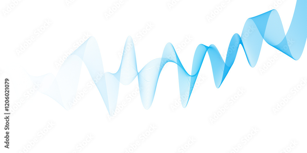 Abstract soft blue wave lines dynamic flowing colorful light isolated background. Vector illustration. Abstract soft blue wave lines dynamic flowing colorful light isolated background. Vector illustration.
