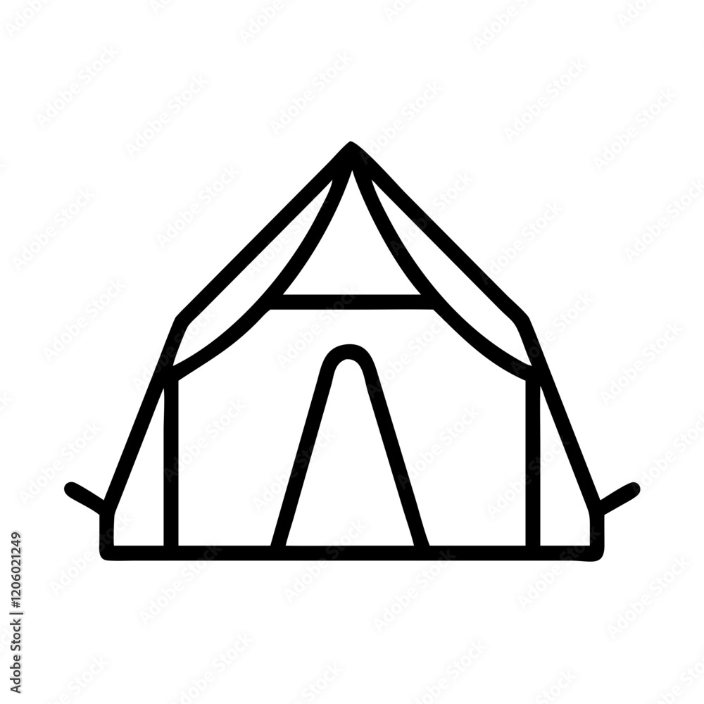 tent icon, tent line art - simple line art of tent, perfect for tent logos and icons tent icon, tent line art - simple line art of tent, perfect for tent logos and icons