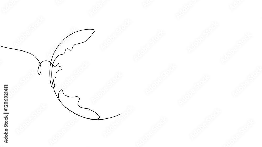 continuous line drawing of planet earth world globe hand drawn style 4K animated continuous line drawing of planet earth world globe hand drawn style 4K animated