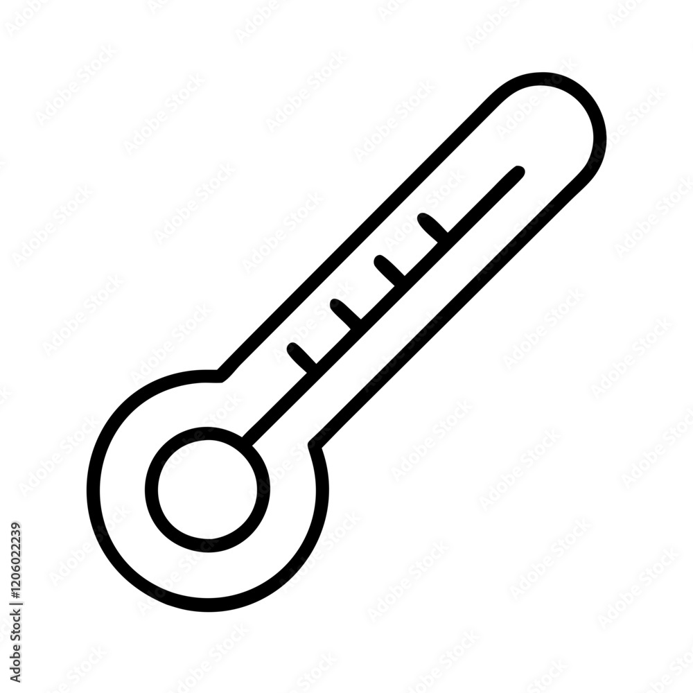 thermometer icon, thermometer line art - simple line art of thermometer, perfect for thermometer logos and icons