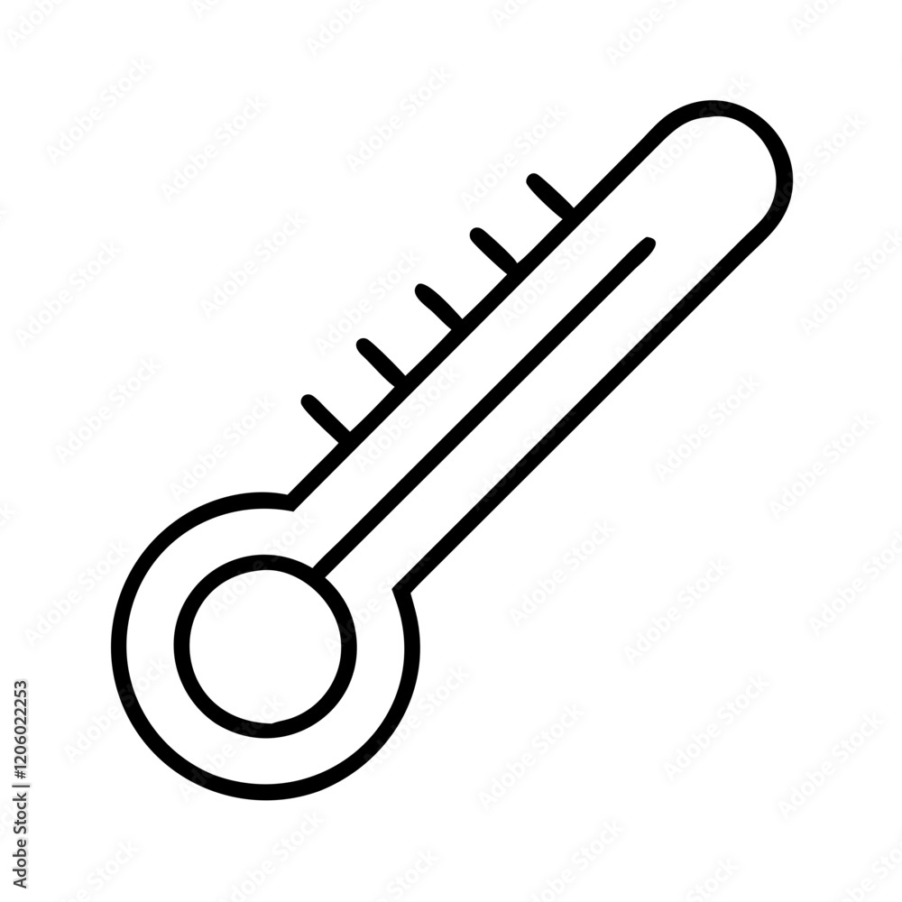 thermometer icon, thermometer line art - simple line art of thermometer, perfect for thermometer logos and icons