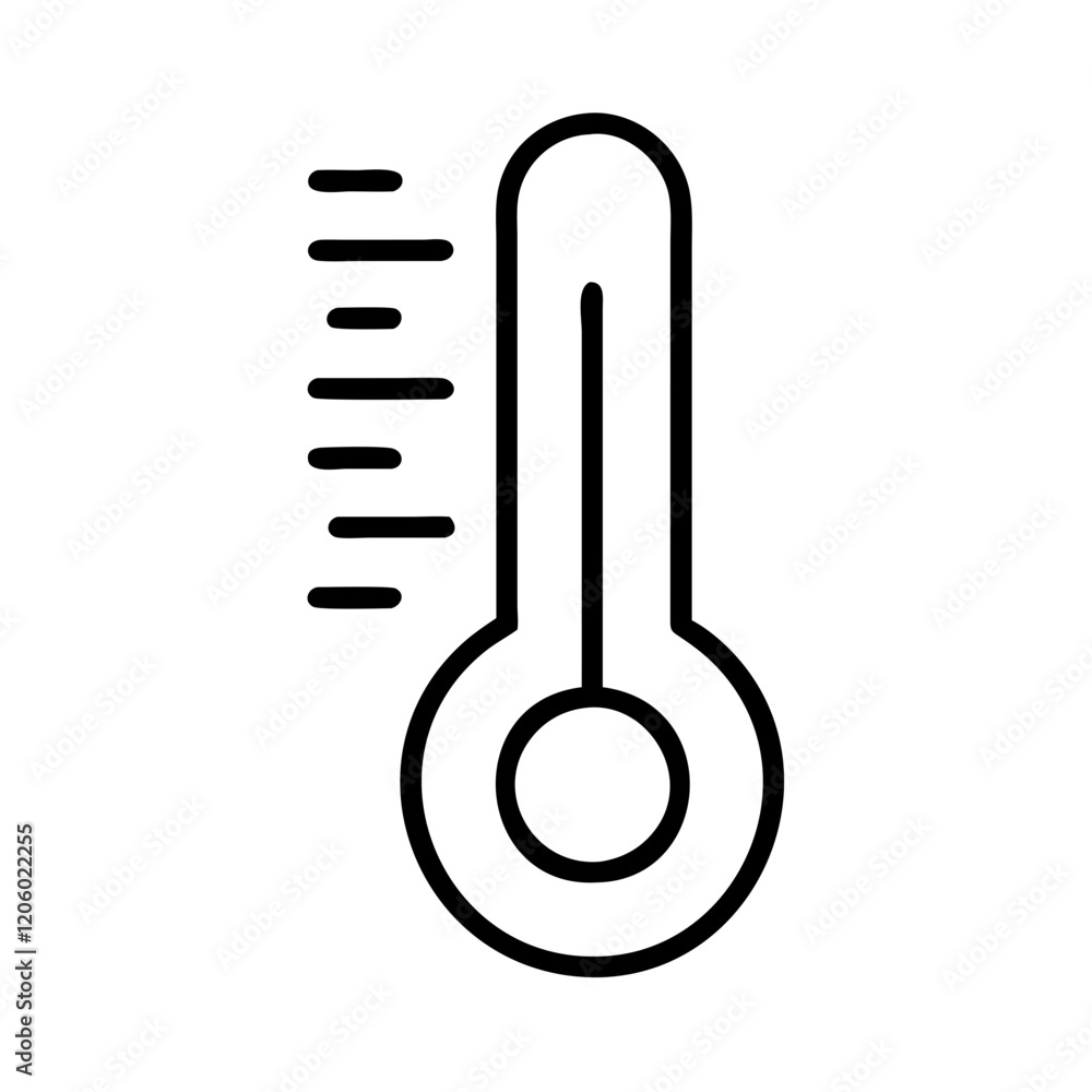 thermometer icon, thermometer line art - simple line art of thermometer, perfect for thermometer logos and icons thermometer icon, thermometer line art - simple line art of thermometer, perfect for thermometer logos and icons