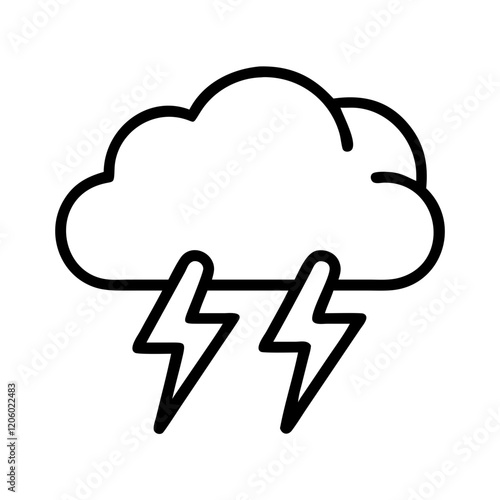 thunderstorm icon, thunderstorm line art - simple line art of thunderstorm, perfect for thunderstorm logos and icons
