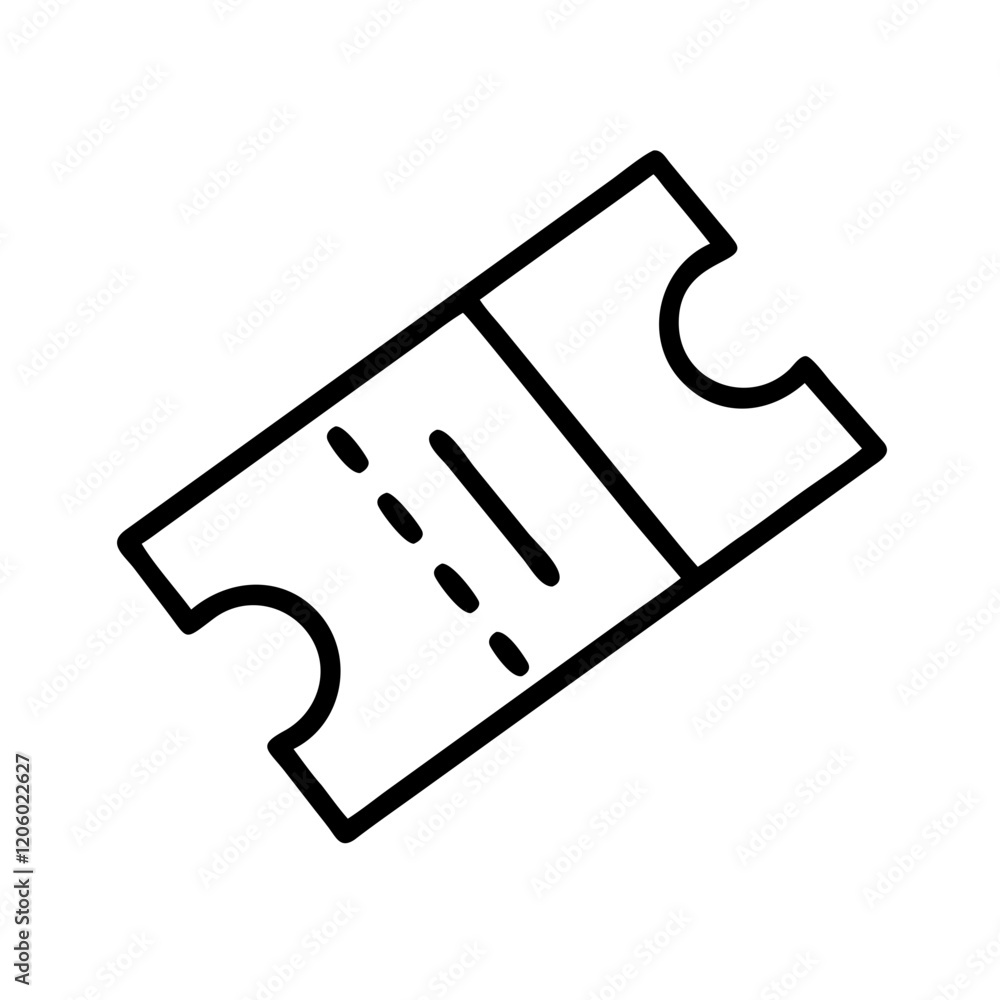 ticket stub icon, ticket stub line art - simple line art of ticket stub, perfect for ticket stub logos and icons ticket stub icon, ticket stub line art - simple line art of ticket stub, perfect for ticket stub logos and icons
