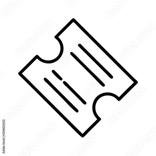 ticket stub icon, ticket stub line art - simple line art of ticket stub, perfect for ticket stub logos and icons