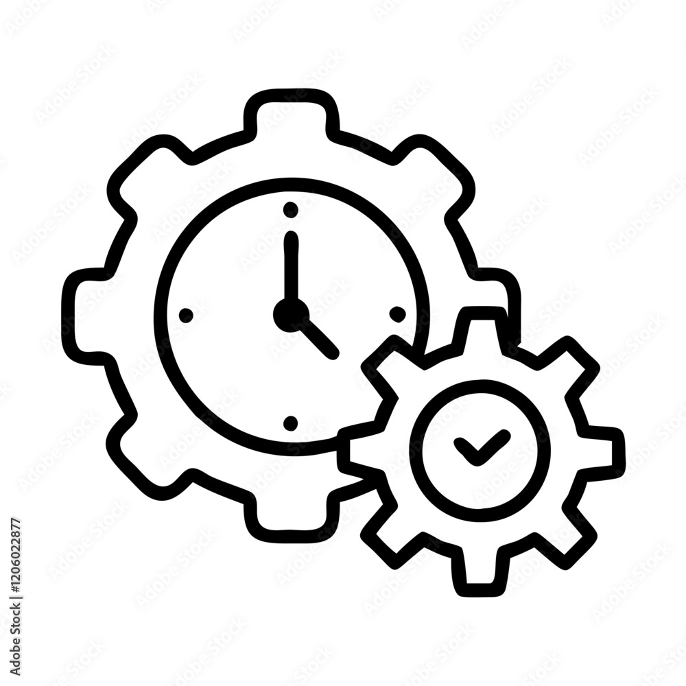 time management icon, time management line art - simple line art of time management, perfect for time management logos and icons time management icon, time management line art - simple line art of time management, perfect for time management logos and icons