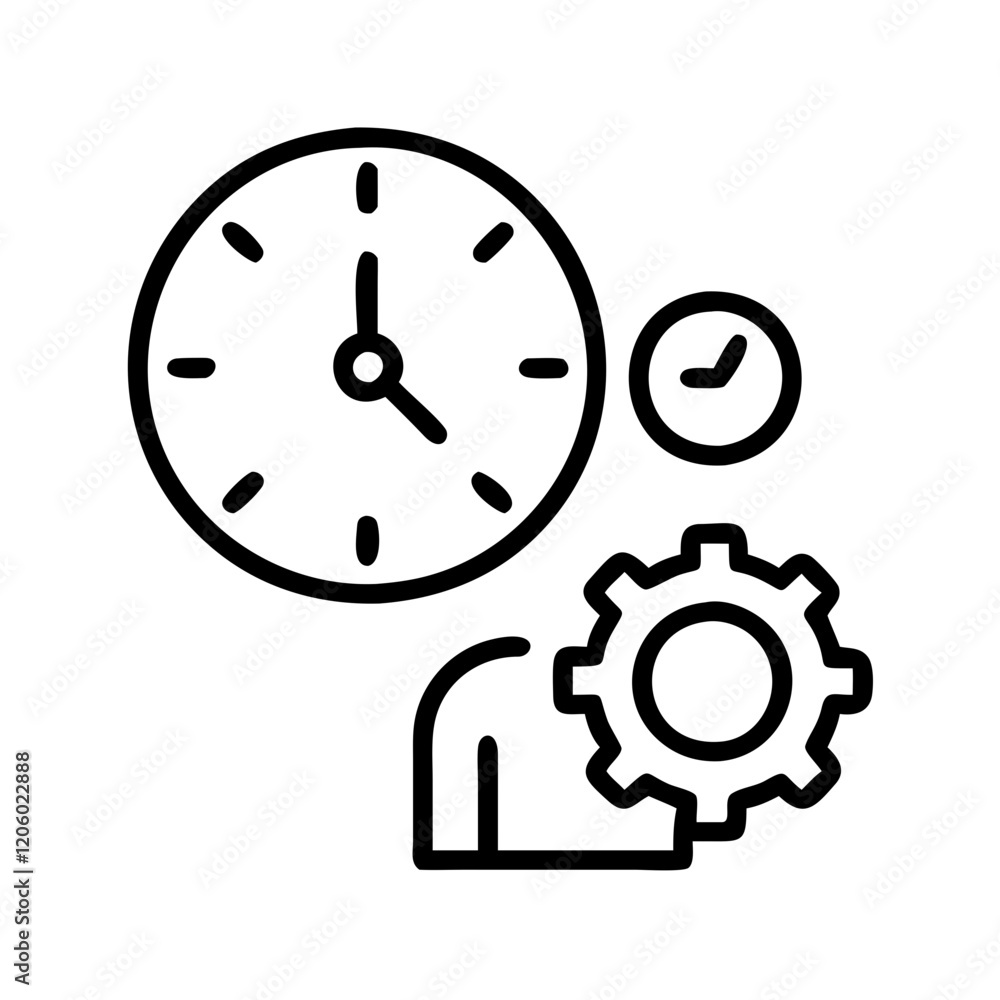 time management icon, time management line art - simple line art of time management, perfect for time management logos and icons time management icon, time management line art - simple line art of time management, perfect for time management logos and icons