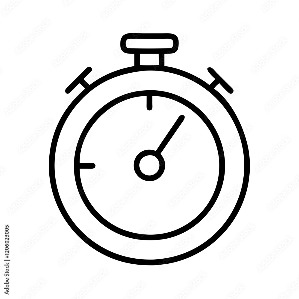 timer icon, timer line art - simple line art of timer, perfect for timer logos and icons