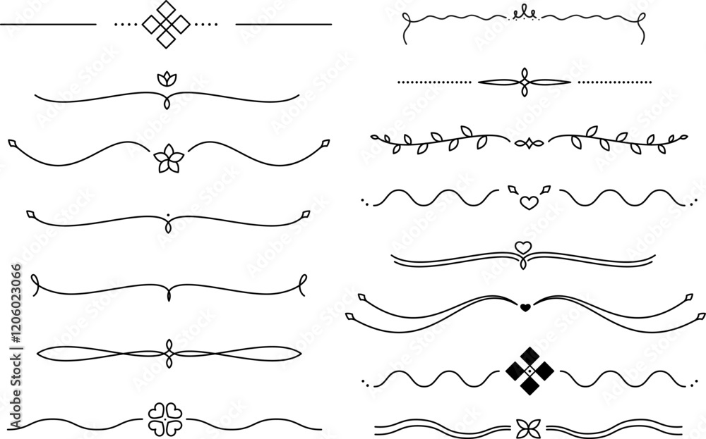 Set of Simple Black Divider Design, Assorted Divider Collection Template Vector Set of Simple Black Divider Design, Assorted Divider Collection Template Vector