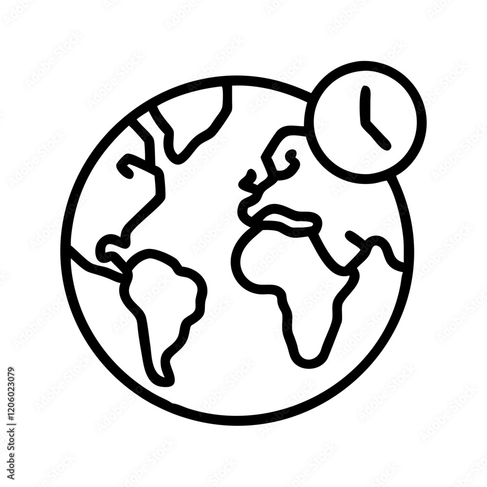 time zone map icon, time zone map line art - simple line art of time zone map, perfect for time zone map logos and icons time zone map icon, time zone map line art - simple line art of time zone map, perfect for time zone map logos and icons