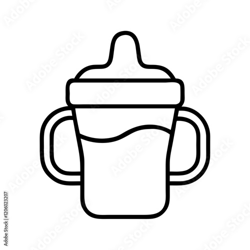 toddler sippy cup icon, toddler sippy cup line art - simple line art of toddler sippy cup, perfect for toddler sippy cup logos and icons