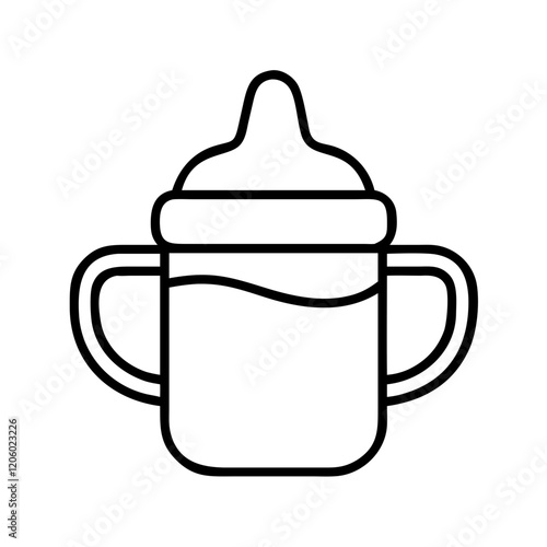 toddler sippy cup icon, toddler sippy cup line art - simple line art of toddler sippy cup, perfect for toddler sippy cup logos and icons